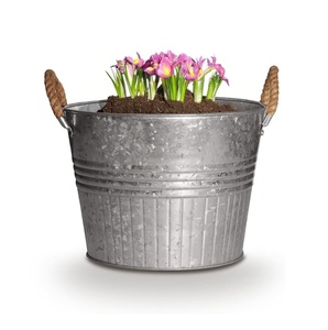 Jardinières de fleurs de jardin élégantes en métal galvanisé pour la maison Jardinières de fleurs décoratives pour balcon extérieur - Product Image 5