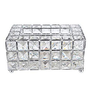 Caja de almacenamiento de tejido de servilleta de Metal de diseño martillado de Metal de cristal elegante de lujo de alta calidad - Product Image 2