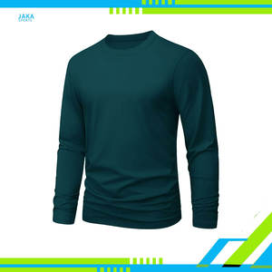 Camiseta de Manga Larga de Algodón para Hombre, Cuello Redondo, Informal, Suave, Básica, Cómoda, para Uso Diario, Clásica, Transpirable - Product Image 5