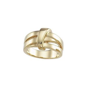 Criss-Cross Gold <b>Ring</b> Fashionable Hip-Hop Style 18K White Gold Gold Plating Number-Shaped Invisible Claw Gift for Him Her - Product Image 1