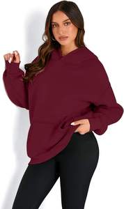 เสื้อฮู้ดทรงหลวมโอเวอร์ไซส์ของผู้หญิงมีฮู้ดเปิดไหล่สำหรับฤดูหนาวโลโก้ออกแบบได้ตามต้องการ - Product Image 3