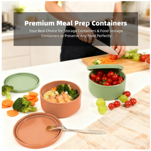 Factory Wholesale Custom High Quality Silicone Food <b>Storage</b> Containers Round Nestable Bowls with Lids for Freezer <b>Microwave</b> - Product Image 6