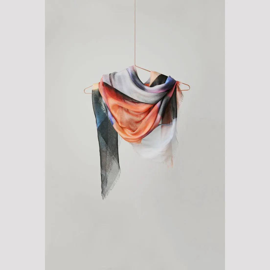 Шелковый мягкий гладкий шарф ручной работы с цветочным принтом