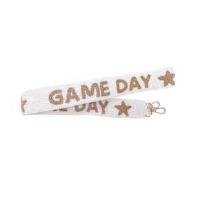 Game Day Sangle de sac à main perlée Perles de rocaille Broderie Sangle de bandoulière Sangles de sac à main de broderie perlée artisanale - Product Image 2