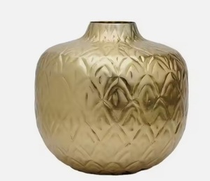 Vase à fleurs en métal doré personnalisé fabriqué à la main style moderne décoration de table en acier pour les mariages - Product Image 2