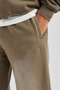 Men's Casual Pullover Hoodie Jogger Pants <b>Set</b> Sunfade <b>Washed</b> Soft Comfortable Streetwear for Winter Solid Rhinestone Technique - Product Image 5