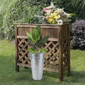 Home Decor Flowers and Plants Galvanized <b>Tall</b> Bucket <b>Planter</b> Vase for Home Decor Outdoor <b>Indoor</b> Farmhouse Decoration - Product Image 5
