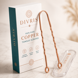 ที่ทำความสะอาดลิ้นรูปตัวยูสองด้าน Divris Copper ใช้ซ้ำได้ สำหรับการดูแลสุขภาพช่องปากในชีวิตประจำวัน - Product Image 3