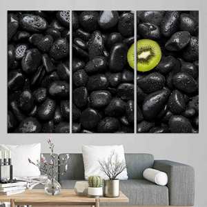 Toile imprimée : Kiwi aux fruits de pierre - Décoration murale élégante pour la maison, lot de 3 toiles - Product Image 1