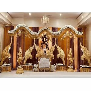 Decoración de escenario con tema de elefante súper impresionante, ceremonia de boda de Sri Lanka, escenario de gran boda, escenario de Maharaja con elefantes - Product Image 1