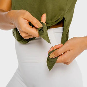 Haut court de yoga sans couture personnalisé pour femmes Séchage rapide et Respirant Gym Course à pied Entraînement athlétique Minceur Utilisation Matériau souple et extensible - Product Image 4