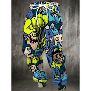 Pantalones Deportivos de Moda para Hombre 2026, Pantalones Jogger Casuales de Corte Holgado con Estampado Pintado, Cómodos, de Mezcla de Poliéster, de Secado Rápido, con Cintura de Felpa - Product Image 2