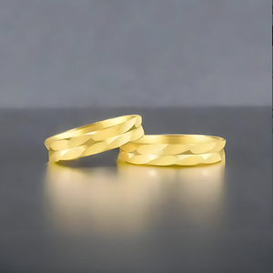 Anillos de Pareja de Oro de 14K, 4.08 Gramos, Diseño de Banda Elegante - Product Image 1