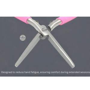 Pince à extensions capillaires en acier inoxydable à bouche plate, outil professionnel pour une application précise, design rose élégant - Product Image 4