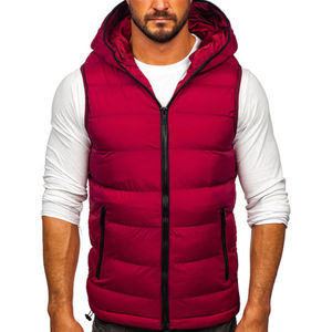 Gilets en duvet pour hommes Gilets en nylon rembourrés pour hommes avec logo personnalisé Hiver Gilet respirant sans manches à fermeture éclair épaisse et solide - Product Image 4