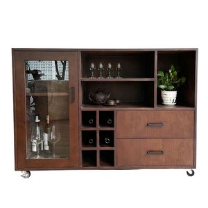 KTB68127 Natural Wood Display Cabinet Solid Oak Mahogany Plywood Antique Modern Design Style for Home Furniture-<b>Sideboard</b> - Product Image 2