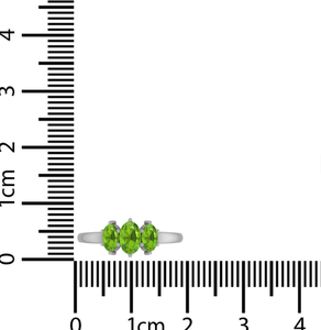 Bague de mariage de luxe en argent sterling 925, sertie à griffes, pierre naturelle péridot taille trois ovales fantaisie, cadeau unisexe pour fête - Product Image 2