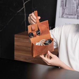 Organisateur de câbles en cuir véritable de luxe, imperméable, pour câbles USB, chargeurs, usage quotidien, voyage, accessoires de bureau, OEM - Product Image 3