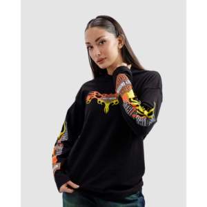 Camiseta H-D Spirit Sólida Unisex de Corte Holgado, Manga Larga, 100% Algodón Peinado, 220 GSM, Estampado Serigrafiado, Jersey Negro Comprimido - Product Image 4