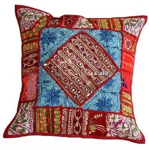 Wholesale Exclusive Indian Decorative Luxury Grey Hand Embroidered Living Room Hotel Cotton <b>Cushion</b> Covers for Home Sofa or Bed - Product Image 1