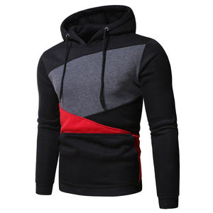 Custom Printed Cotton Men's Heavyweight Winter Breathable Hoodie Pullover Colorblock Fleece Embroidered Design Plus Size 2 PCS - Product Image 1