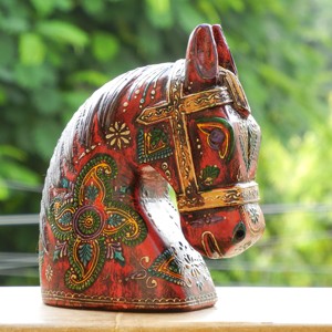 Figurine de cheval en bois fait main, peinte à la main en Inde, décoration d'intérieur pour mariage et anniversaire, cadeaux de mariage élégants - Product Image 4
