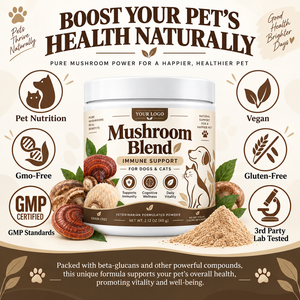 BOBBI PURE OEM ODM Poudre de champignons pour chiens et chats <span class=keywords><strong>Crinière</strong></span> de lion, Reishi rouge, Queue de dinde, Sans céréales, Complément alimentaire pour animaux de compagnie, Immunité et Cognition - Product Image 4