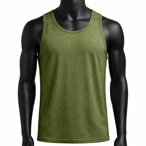 Camiseta sin Mangas Básica para Hombre al por Mayor, Chaleco de Jersey de Algodón Liso, Personalización con Logotipo, Fabricación OEM - Product Image 1