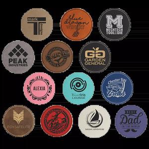 Patchs de chapeau en cuir blanc similicuir rond Laser capable avec adhésif de qualité supérieure personnalisé tout neuf 2025 patchs en similicuir - Product Image 1