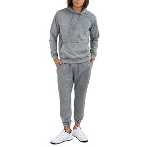 Pantalon de survêtement unisexe personnalisé délavé à l'acide de haute qualité 100% coton éponge vintage respirant taille élastique à capuche - Product Image 1