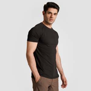เสื้อยืดออกกำลังกาย Apex Gym สีดำ ผ้าเจอร์ซีย์ ดีไซน์เรียบ - Product Image 2
