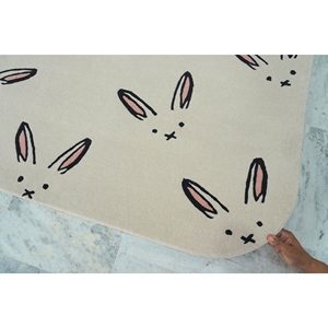 Tapis en laine de lapin anti-dérapant moderne fait à la main tapis tufté à la main à motifs personnalisés pour adultes salon chambre hôtels maison inde - Product Image 3