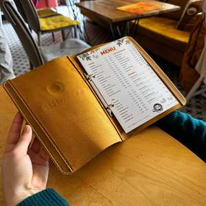 Meilleur prix imperméable Menu couvre Restaurant en cuir Menu couvre personnaliser taille Logo en cuir Menu couverture LMC-0096 - Product Image 6