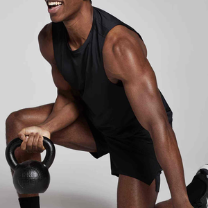 Top débardeur côtelé personnalisé pour hommes, hauts en polyester multicolores décontractés de haute qualité, vente à chaud - Product Image 1