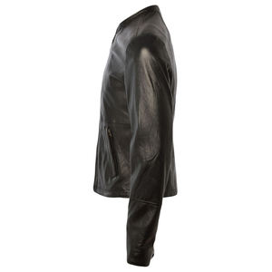 Chaquetas de cuero PU de alta calidad para hombre primavera, otoño, cuello levantado sólido personalizado de buena calidad chaqueta de moda para hombres - Product Image 3