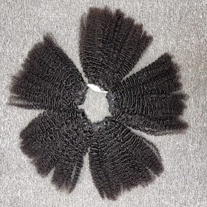 Extensions de cheveux humains vietnamiens crépus bouclés Texture personnalisée Paquet de cheveux frontaux doux couleur naturelle pour femme - Product Image 2