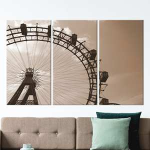 Obra de arte impresa en lienzo: decoración de pared con paisaje de parque de atracciones, 3P: estirado sobre lienzo - Product Image 1