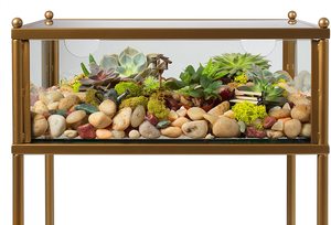 Terrarium en laiton fait à la main pour la réception de mariage, la décoration de jardin et la décoration de table, vase en verre unique - Product Image 6