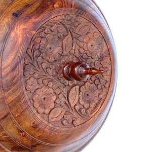 Sheesham หม้อไม้สำหรับบาร์บีคิวทำด้วยมือทำด้วยมือหม้อไฟทำจากไม้พร้อมงานทองเหลือง - Product Image 6