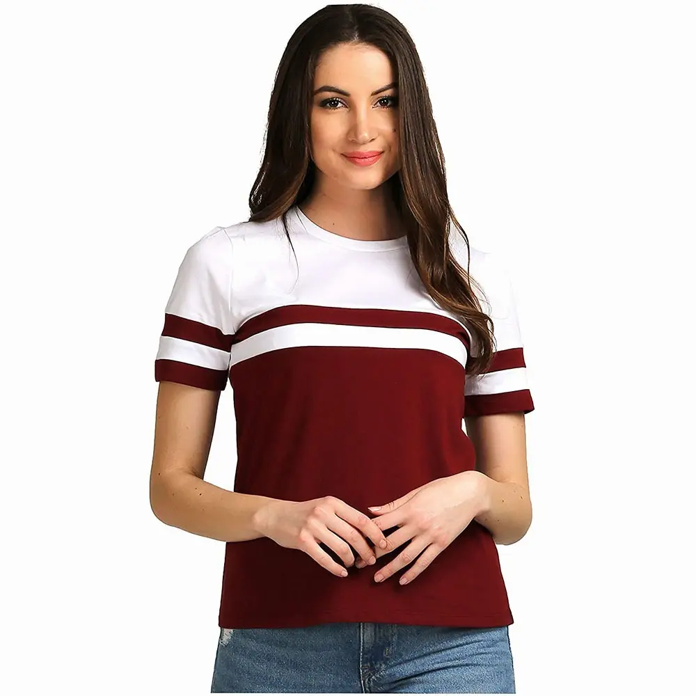 Best Quality Color T-Shirts For Women's O-Neck Short Sleeve Ladies T Shirts Available In All Sizes