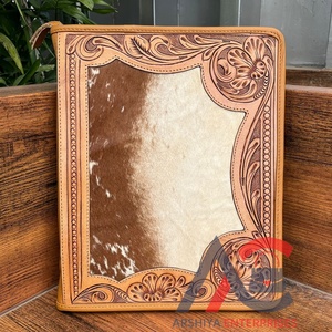 New Customized Trending Handcrafted Leather Three Ring <b>Binder</b> Business & Fashionable Credit <b>Card</b> Presentation Portfolio Folders - Product Image 1