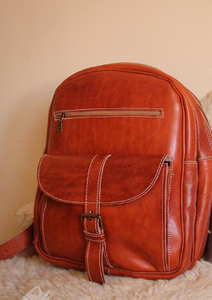 Bolsa de viaje de cuero marroquí hecha a mano, cuero original de Marruecos con curtido tradicional, bolsas de lona regalo de cuero - Product Image 2