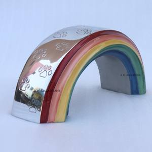 Urnes de crémation pour animaux de compagnie, patte de pont arc-en-ciel, pour cendres, urne gravée en aluminium - Product Image 5