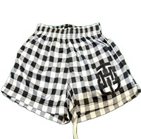 กางเกงขาสั้นตาข่ายสำหรับผู้ชายปรับแต่งได้ลายพิมพ์แปลกใหม่ลายควายลายสก๊อตสีแดงและดำมีให้เลือกทุกขนาด - Product Image 4