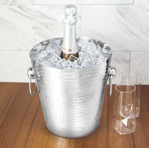 Cubo de hielo de metal martillado vino cerveza botella enfriador Cubo de almacenamiento hogar bar restaurante boda Hotel enfriador hielo bebida bañera - Product Image 2