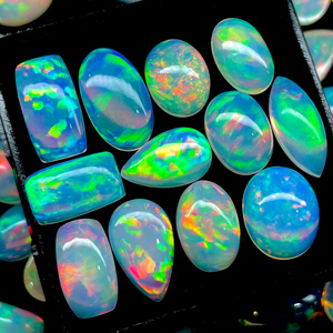 24 Pcs Boîte Ethiopienne Opale Cabochon Bonne Qualité Multi Flashy Opal Cabochon Lot, Mix Shape Welo Opal Pour La Fabrication De Bijoux - Product Image 2