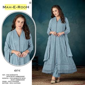 Robe de designer Anarkali avec broderie élégante et séquence Tenue traditionnelle parfaite pour les fêtes de réception de mariage - Product Image 4