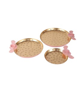Flat Urli Bowl Set Of-3 Tea <b>Light</b> Holder High Quality Urli Diwali and Other Candle Holders Lanterns for Home Decor - Product Image 2