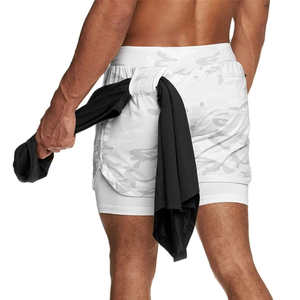 Pantalones cortos deportivos con bolsillo para hombre, moda atlética, diseño único, calidad, entrenamiento, correr, 2 en 1, pantalones cortos de gimnasio para hombre de doble capa personalizados - Product Image 2