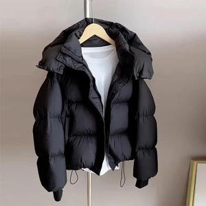 Personnalisé 100% Nylon Hiver Vintage Noir Imperméable Coupe-Vent Standard À Capuche Stand Zip-Up Puff High Street Veste pour Hommes - Product Image 1